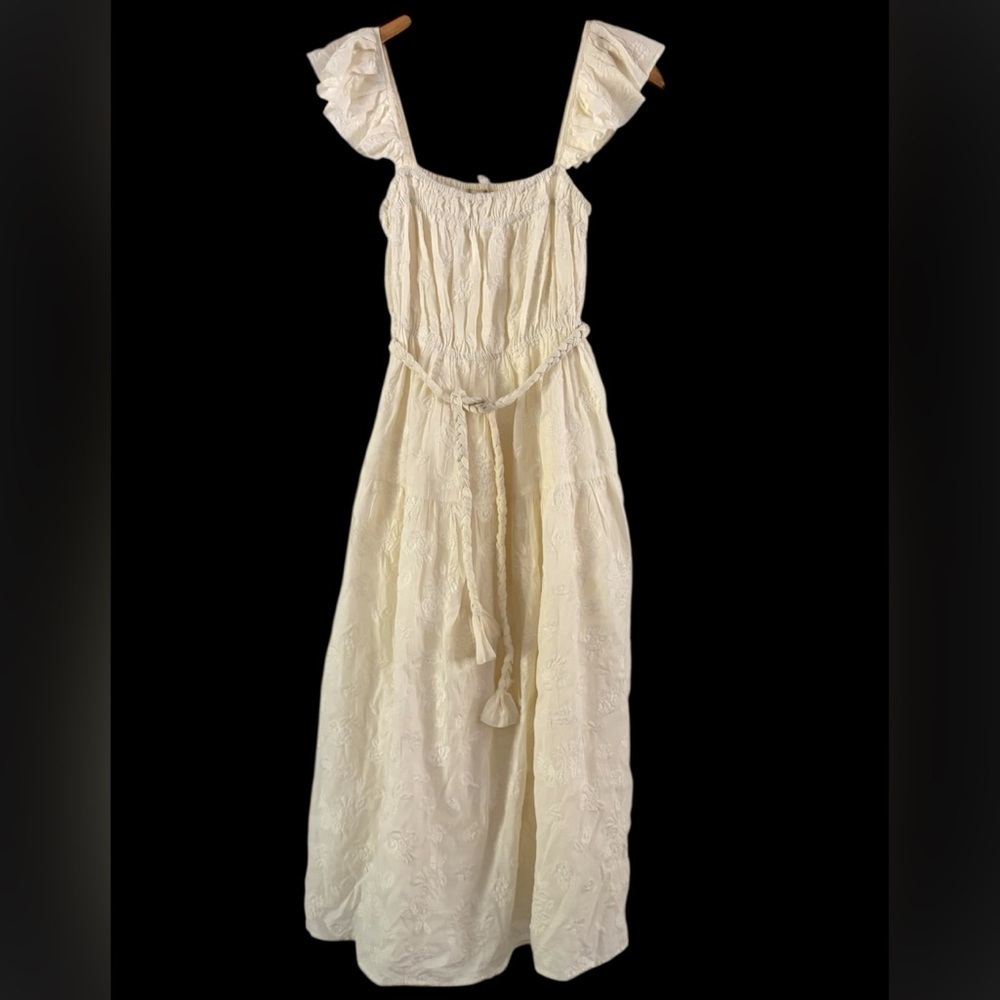 Aratta Silent Journey Floral Embroidered Midi Dress NWOT